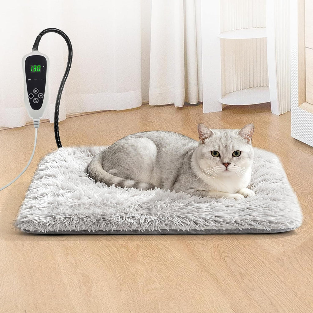GOLOPET Cat Heating Pad 18x18 in with Smart Thermostat Switch and Power Line Protection Tube,Obtained MET and UL Dual Certification,Waterproof Pet Heating Pad for Cats, Long Velvet Cloth Cover - Image 10