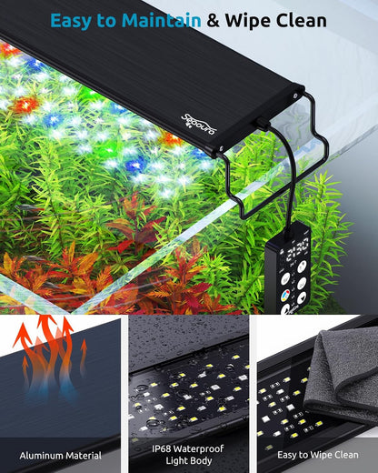 Seaoura aquarium lighting day mode color demonstration