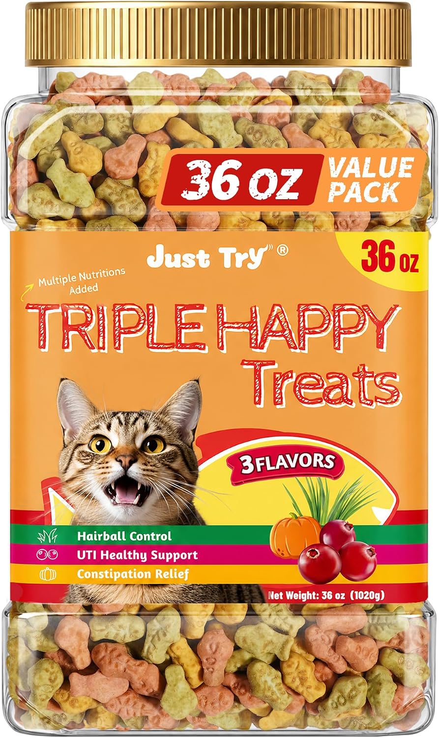 Just Try Cat Grass Treats for Indoor Cats Hairball Control 13.4 OZ - Image 9