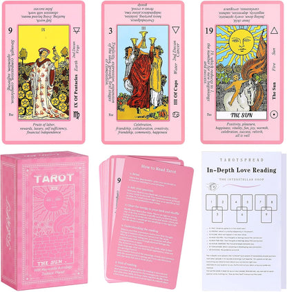 Myripoly Pink Tarot Cards Deck Set front view