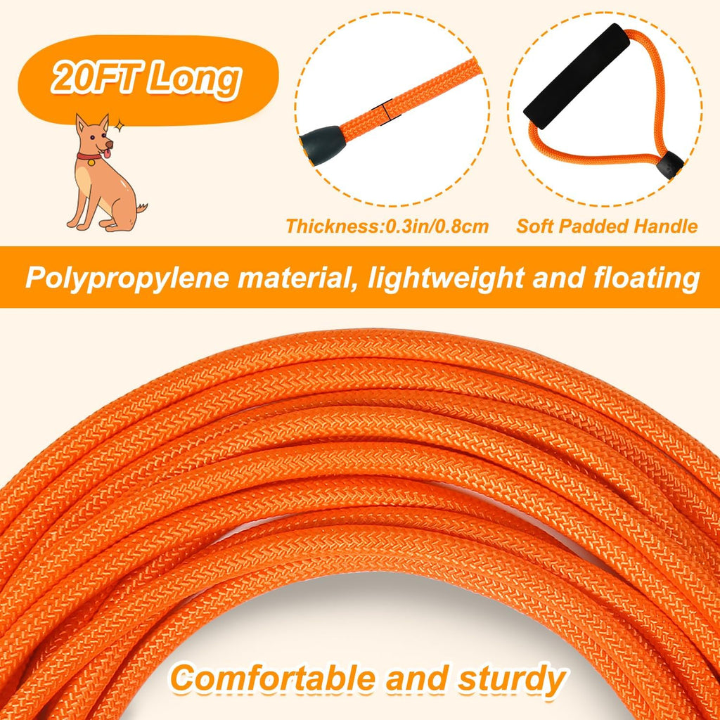 Vivifying twenty feet orange dog training line three hundred sixty degree rotating clasp