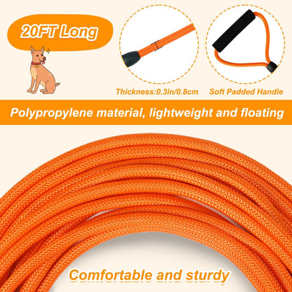 Vivifying twenty feet orange dog training line three hundred sixty degree rotating clasp