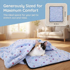 Washable premium puppy blanket protecting a living room sofa from shedding.