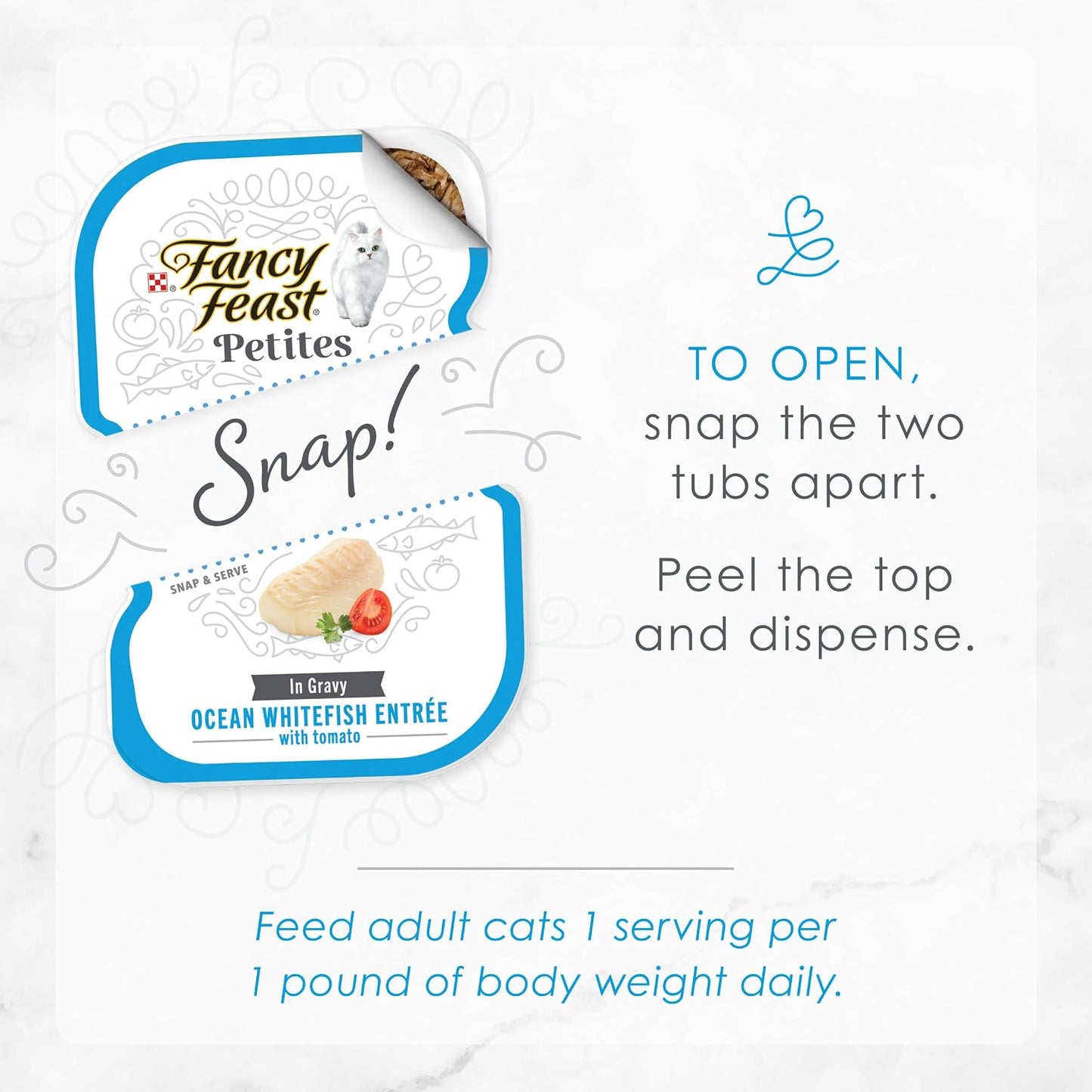 Purina Fancy Feast Petites Ocean Whitefish Entree With Tomato in Gravy Gourmet Wet Cat Food - (Pack of 12) 2.8 oz. Tubs - Image 9