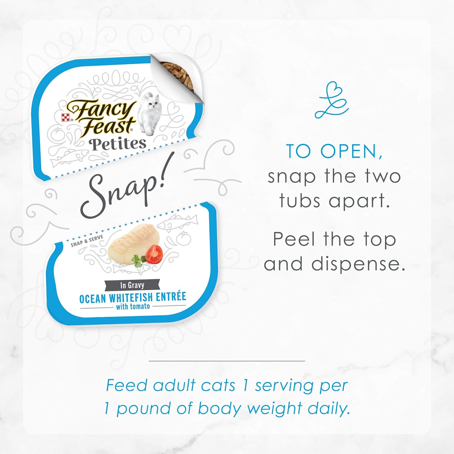 Purina Fancy Feast Petites Ocean Whitefish Entree With Tomato in Gravy Gourmet Wet Cat Food - (Pack of 12) 2.8 oz. Tubs - Image 9