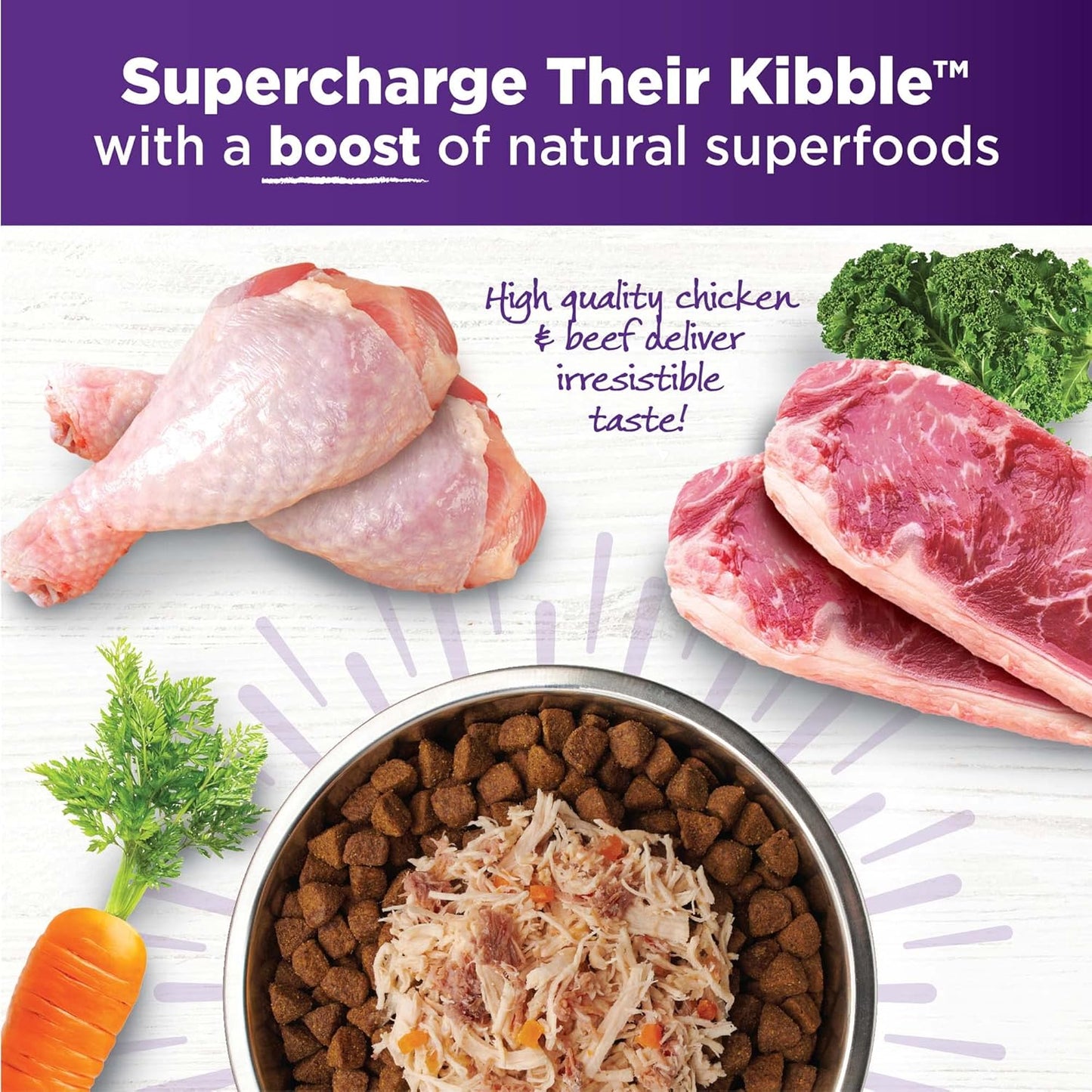 Five ingredient grain free wet dog food topper pack of twenty four display
