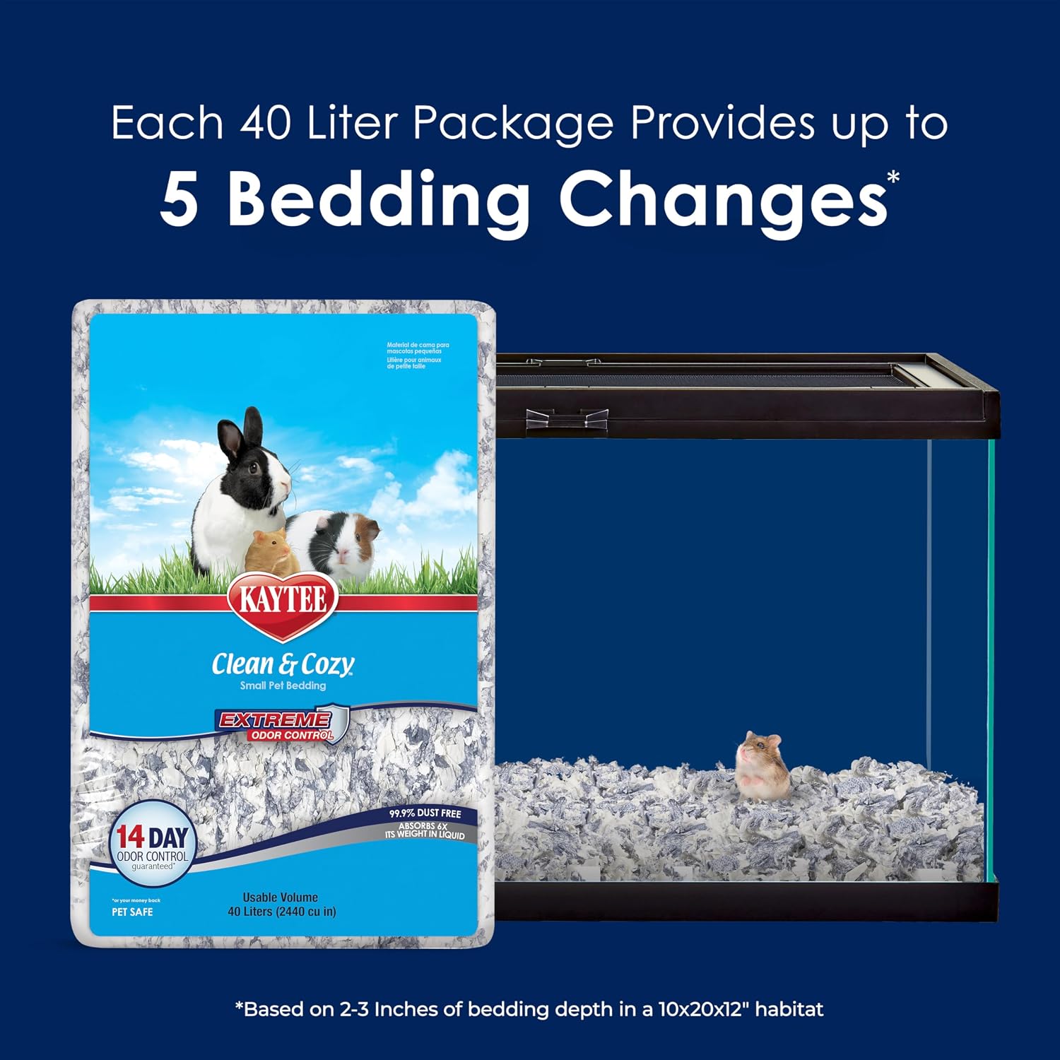 Kaytee Clean And Cozy 40 Liters packaging back label details