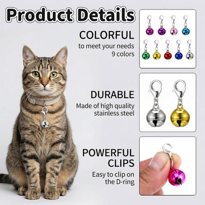 Closer shot of the lightweight zinc alloy pet bell attached to a standard metal keyring.