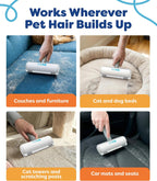 Triton pet hair tool used on a carpeted surface