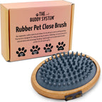 The Buddy System Pet Close Brush, Soft Touch Oval Palm Brush - Bamboo Massage Handheld with Soft Boar Bristles and Elastic Band for Dogs and Cats - Image 10