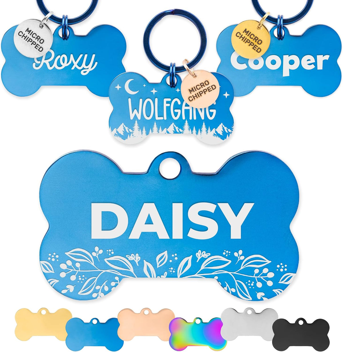 ExcelMark Pet ID Tags - Customized Dog and Cat Tags (Round, Gold) - Image 11