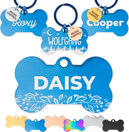 ExcelMark Pet ID Tags - Customized Dog and Cat Tags (Round, Gold) - Image 11