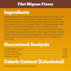 Pedigree premium imported wet dog food feeding instructions label on back of pack