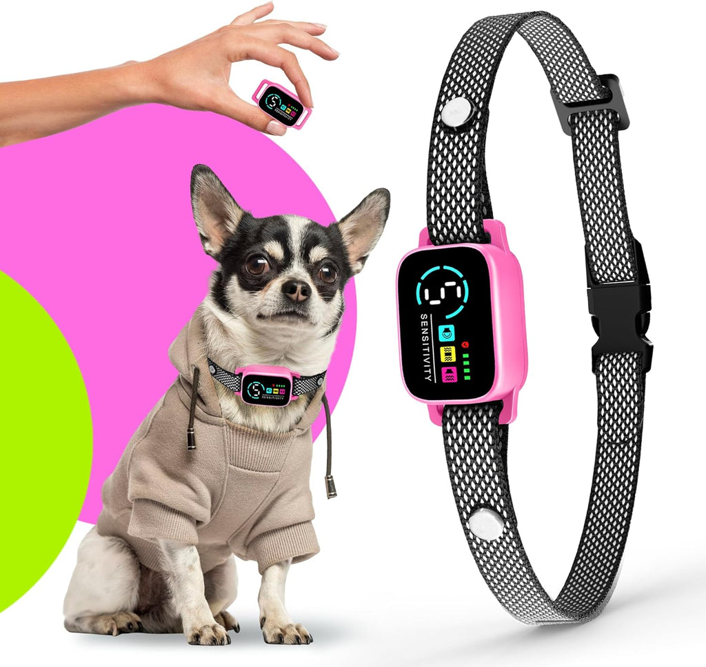 Bark Collar for Small Dogs 8-40 Ibs - No Shock Anti Barking Collar with Al Chip - 3 Modes & 5 Sensitivity Levels - Waterproof, Rechargeable, Magnetic Charging - Humane, Effective Training (Black) - Image 9