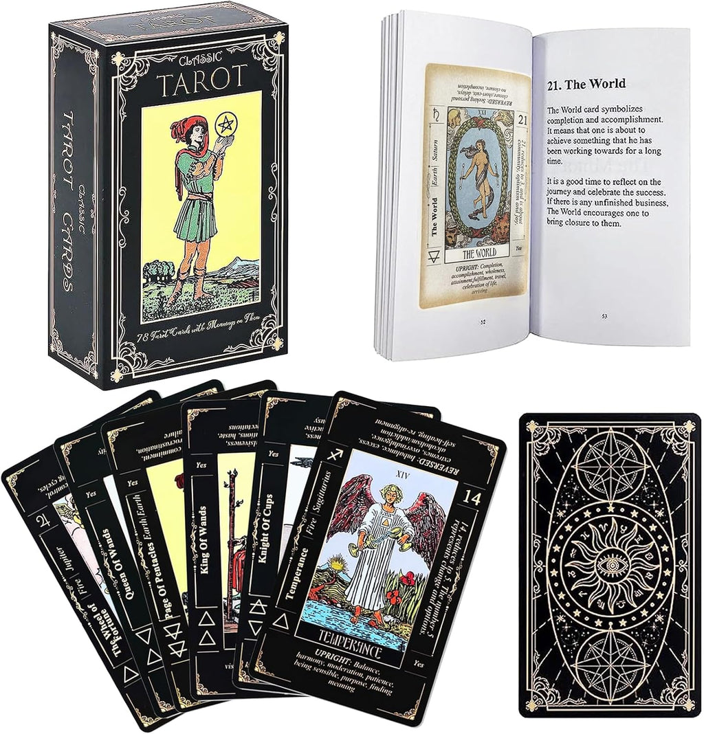 Sunhhx tarot cards set with 78 cards in black and white box