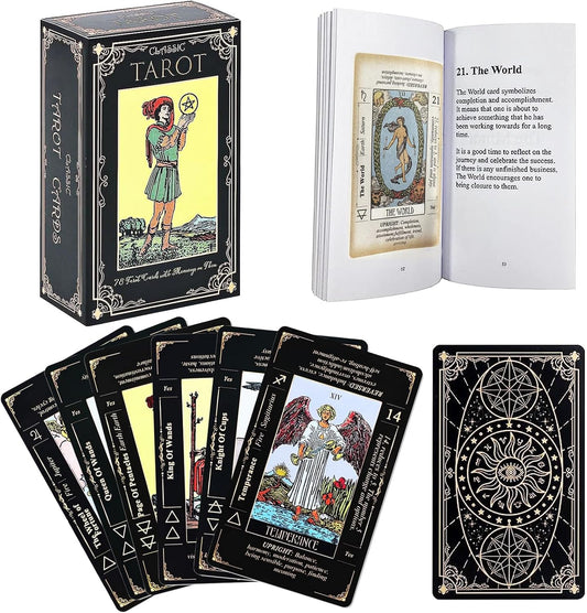 Sunhhx tarot cards set with 78 cards in black and white box