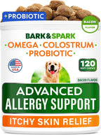 BARK&SPARK Dog Allergy Relief Soft Chews for Skin Health & Seasonal Allergies - Anti-Itch Supplement w/Omega-3, Quercetin & Bromelain Immune Treats for Dry Skin & Hot Spots - Chicken - 120ct - Image 9