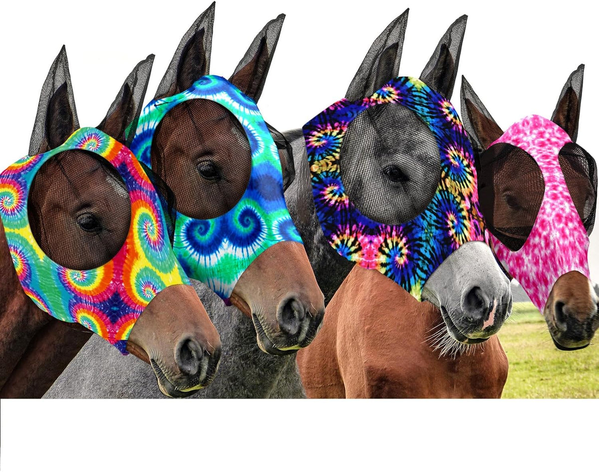 Frienda horse fly mask set with ears front view