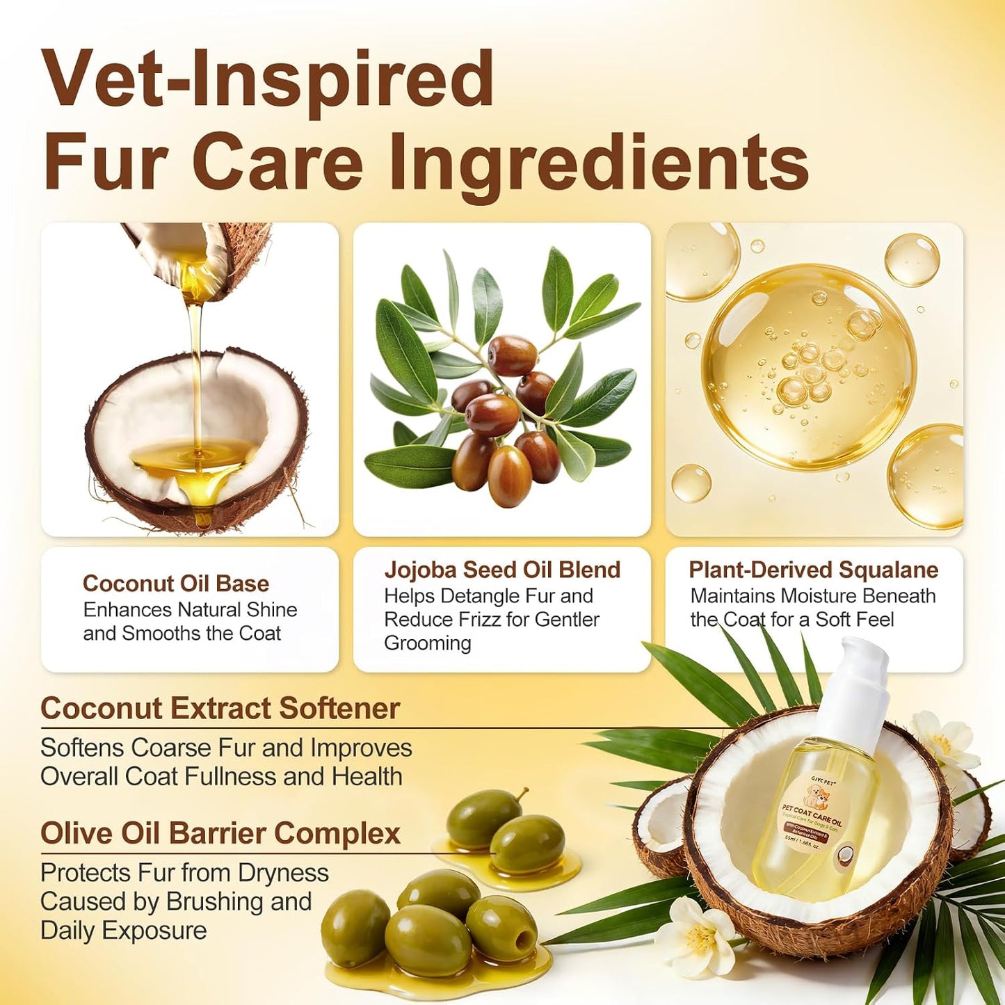 GJYC PET lick safe anti static pet hair serum packaging details