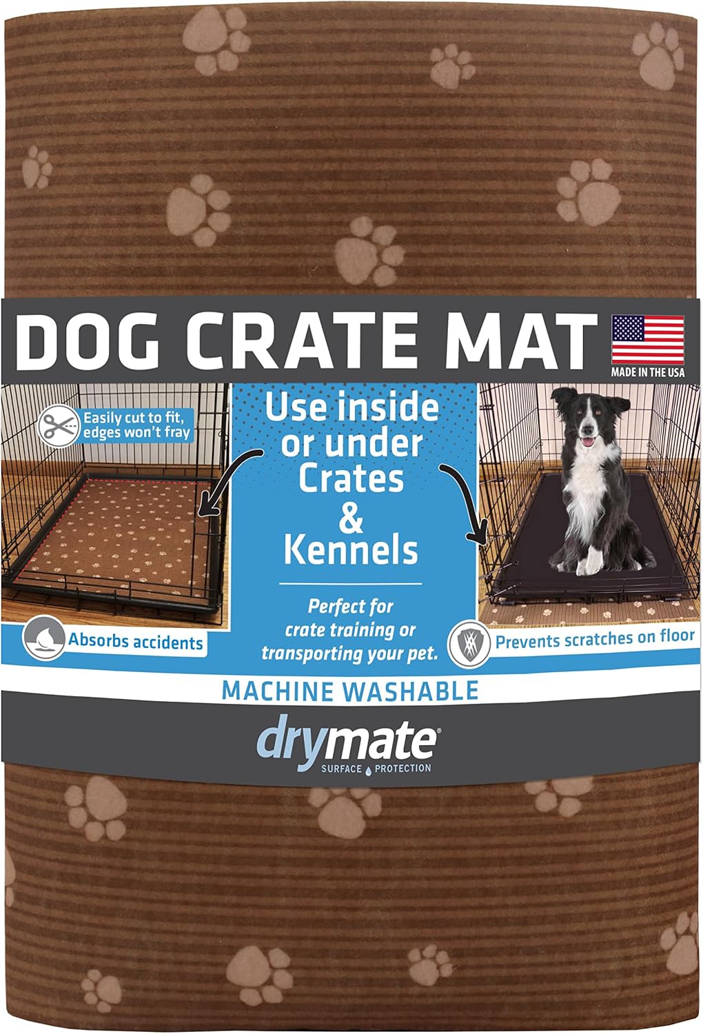 Drymate Premium Dog Crate Mat Liner, Absorbent, Waterproof, Non-Slip, Washable Puppy Pee Pad for Kennel Training - Use Under Pet Cage to Protect Floors, Cut to Fit Design (USA Made) (Dgrey)(30"x45") - Image 10