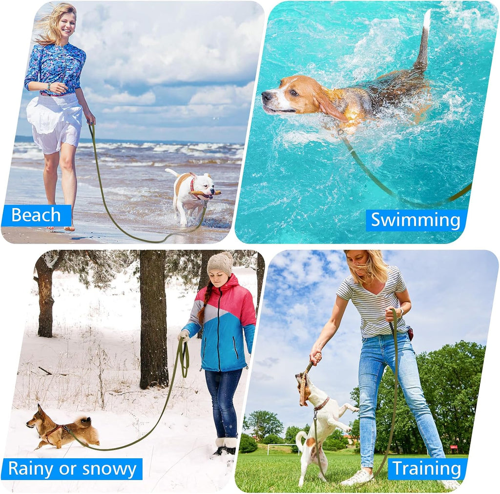 Water droplets repelling off the surface of XiaZ waterproof dog leash