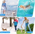 Water droplets repelling off the surface of XiaZ waterproof dog leash