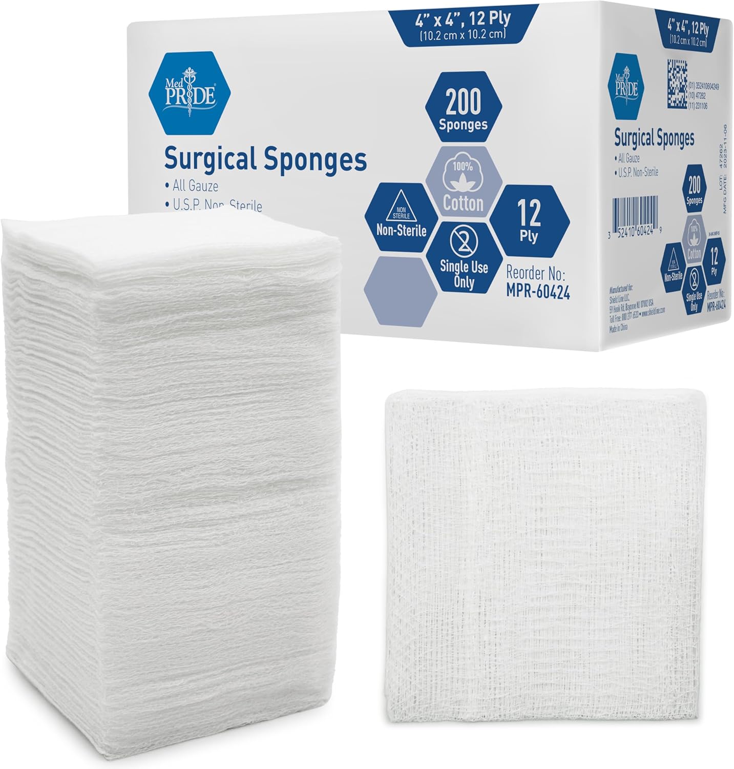 Med Pride Gauze Surgical Sponges front packaging view
