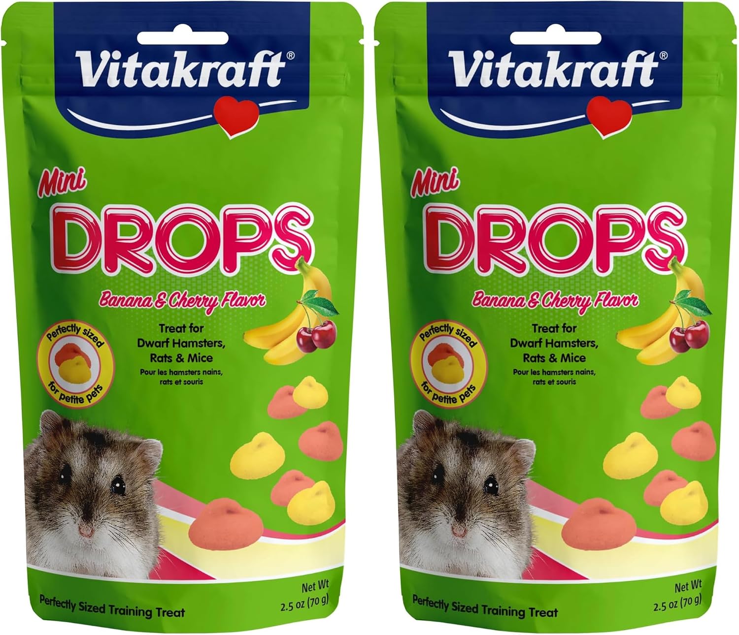Vitakraft Mini Drops Cherry Banana Treats for Hamsters Rats Mice and Small Pets - Wholesome Small Animal Snacks with Real Fruit Flavor and Nutrient-Rich Goodness - 2.5 Ounce Pack - Image 12