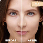 Open L'Oreal Paris True Match pressed powder compact showing the Warm W2 Light shade texture