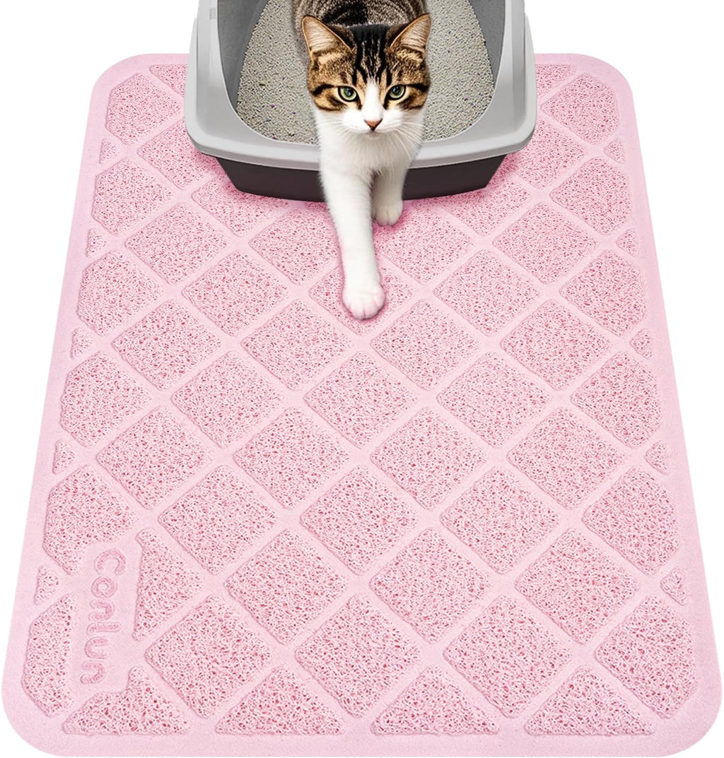 Conlun Cat Litter Mat Litter Trapping Mat, Premium Durable PVC Grid Mesh with Scatter Control, Non-slip, Less Waste Cat Litter Box Mat, Soft on Kitty's Paws, Urine Waterproof, 24" x 17" Grey - Image 14