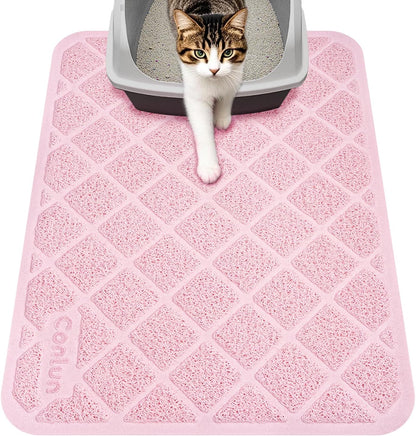Conlun Cat Litter Mat Litter Trapping Mat, Premium Durable PVC Grid Mesh with Scatter Control, Non-slip, Less Waste Cat Litter Box Mat, Soft on Kitty's Paws, Urine Waterproof, 24" x 17" Grey - Image 14