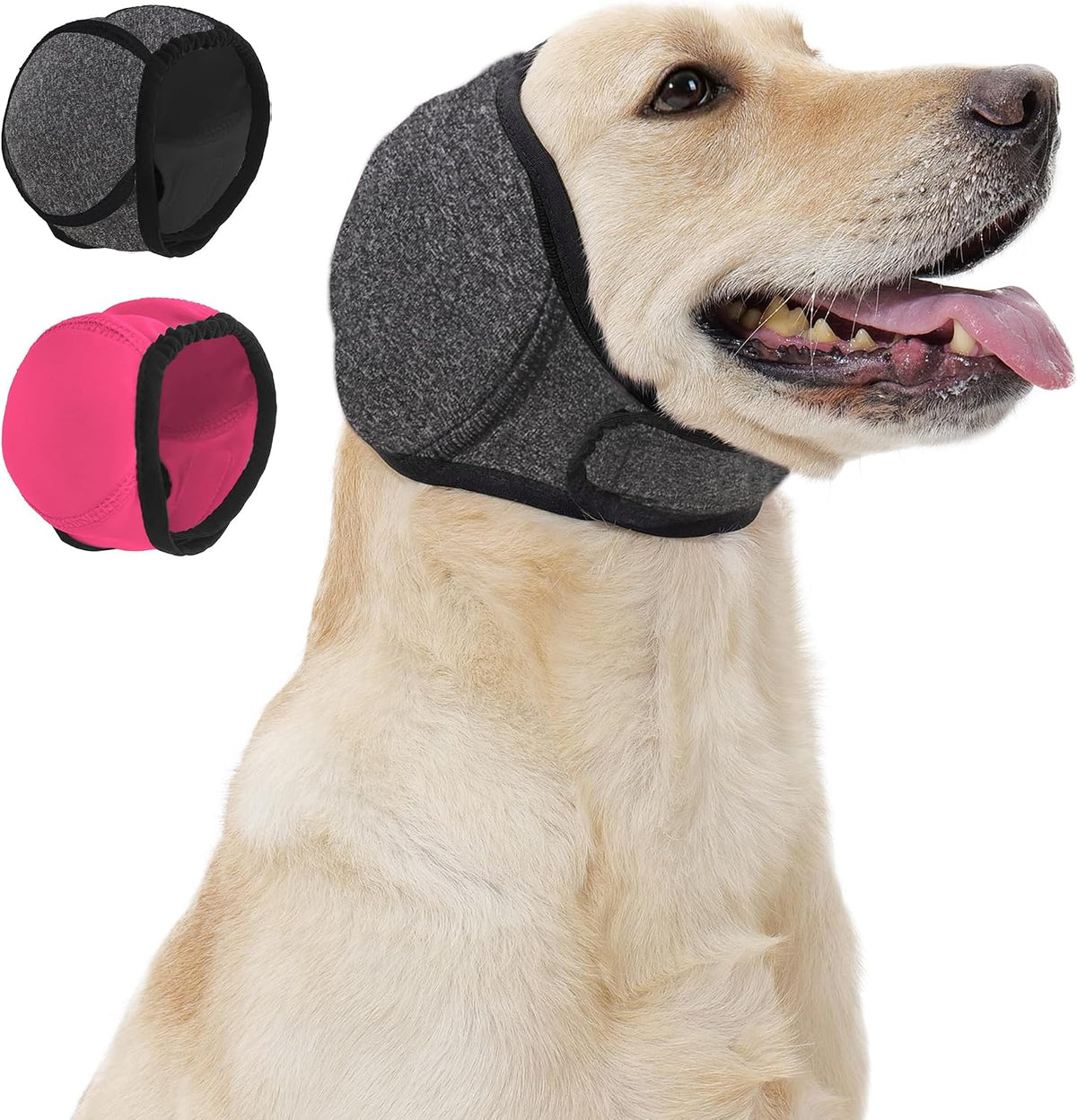 Dog Calm Hoodie Ear Wraps for Dogs, Waterproof Dog Swim Cap, Ear Cover Muffs for Anxiety Relief Noise Cancelling, Dog Head Warp Ear Protection for Hematoma Fireworks Bath Swim Blow Drying(S,Rose Redd) - Image 15