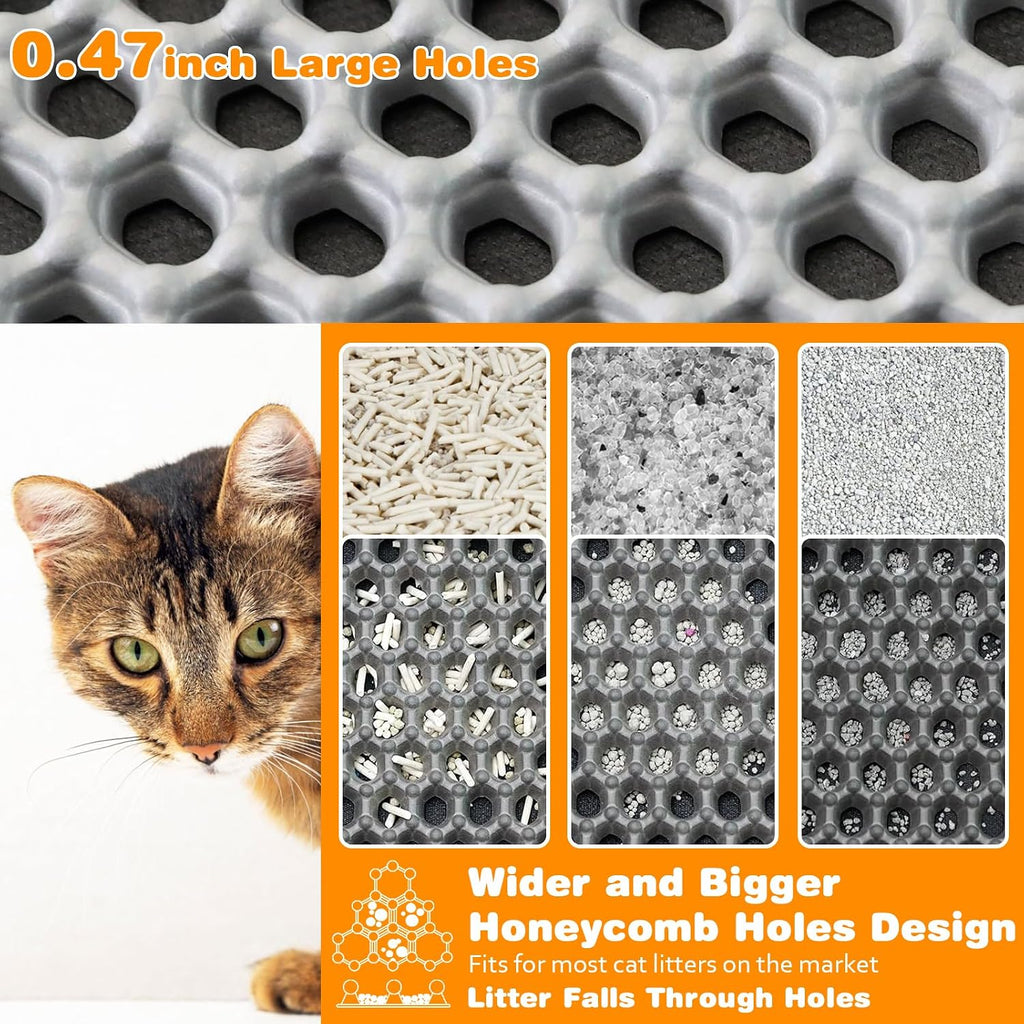 Urine proof bottom layer of Blissstorm cat litter mat protecting floor