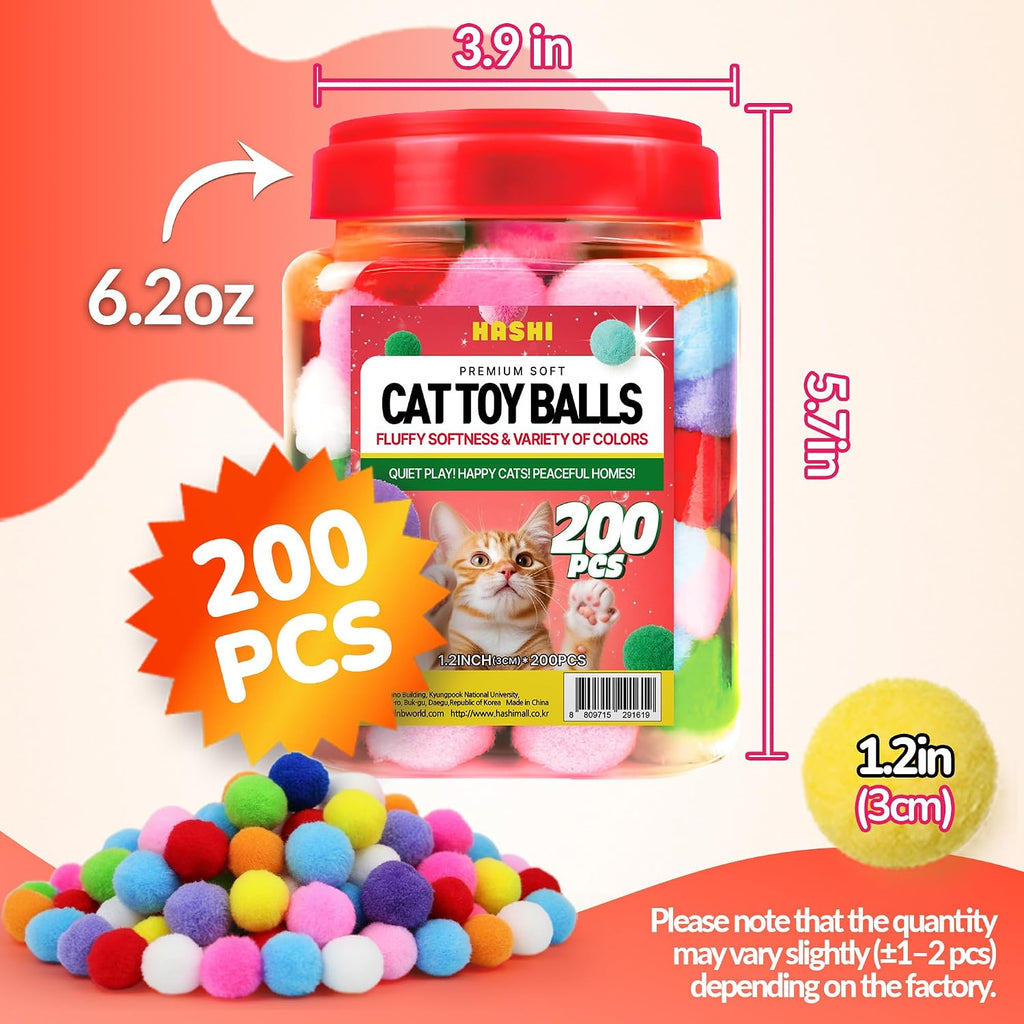 Safe and lightweight plush balls for interactive kitten exercise