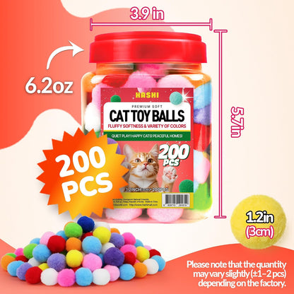 Safe and lightweight plush balls for interactive kitten exercise