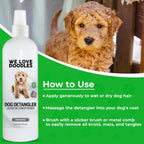 Alcohol free and paraben free dog tangle remover spray formulation details