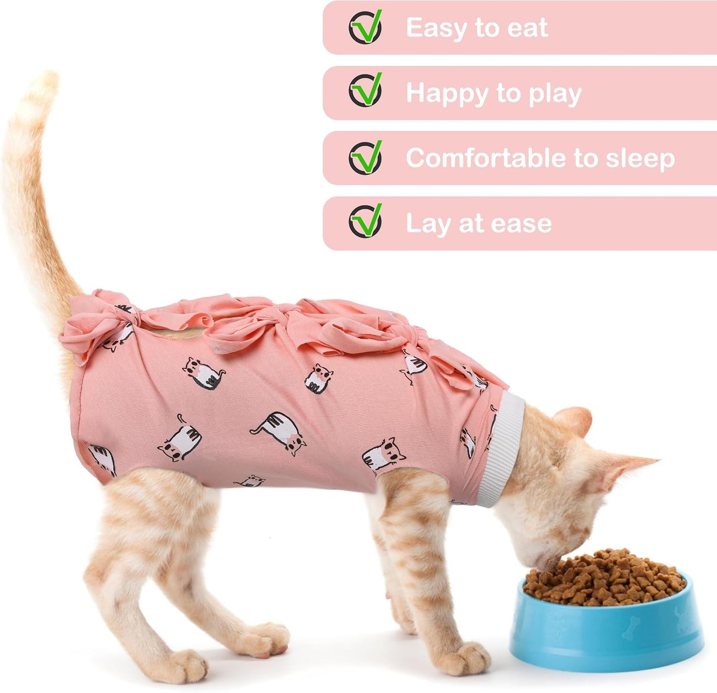 Adjustable straps on PUMYPOREITY kitten recovery bodysuit close up