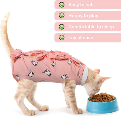 Adjustable straps on PUMYPOREITY kitten recovery bodysuit close up