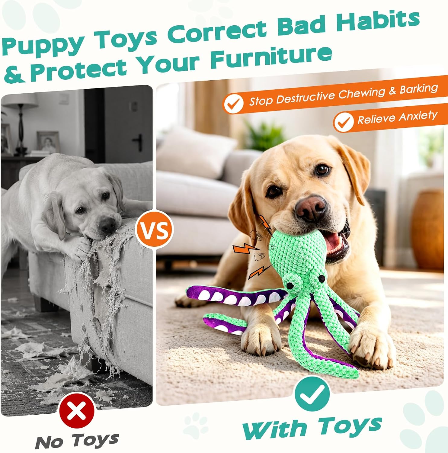 Fuufome Squeaky Plush Dog Toys, Soft Fabric Toys for Puppy, Small and Medium Dogs, Interactive Daily Companionship Training Reward Birthday Gift - Image 9