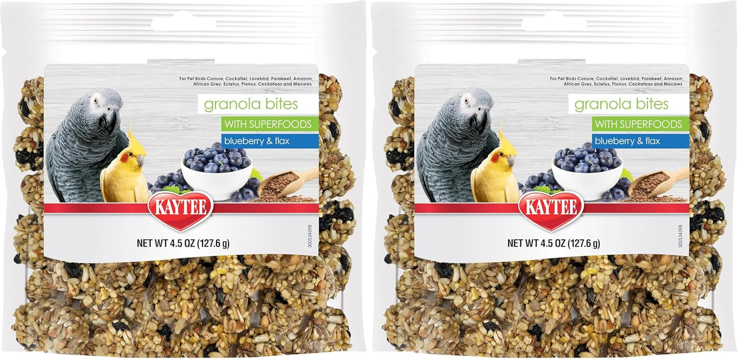 Kaytee 4.50 Ounce granola bites bag back label