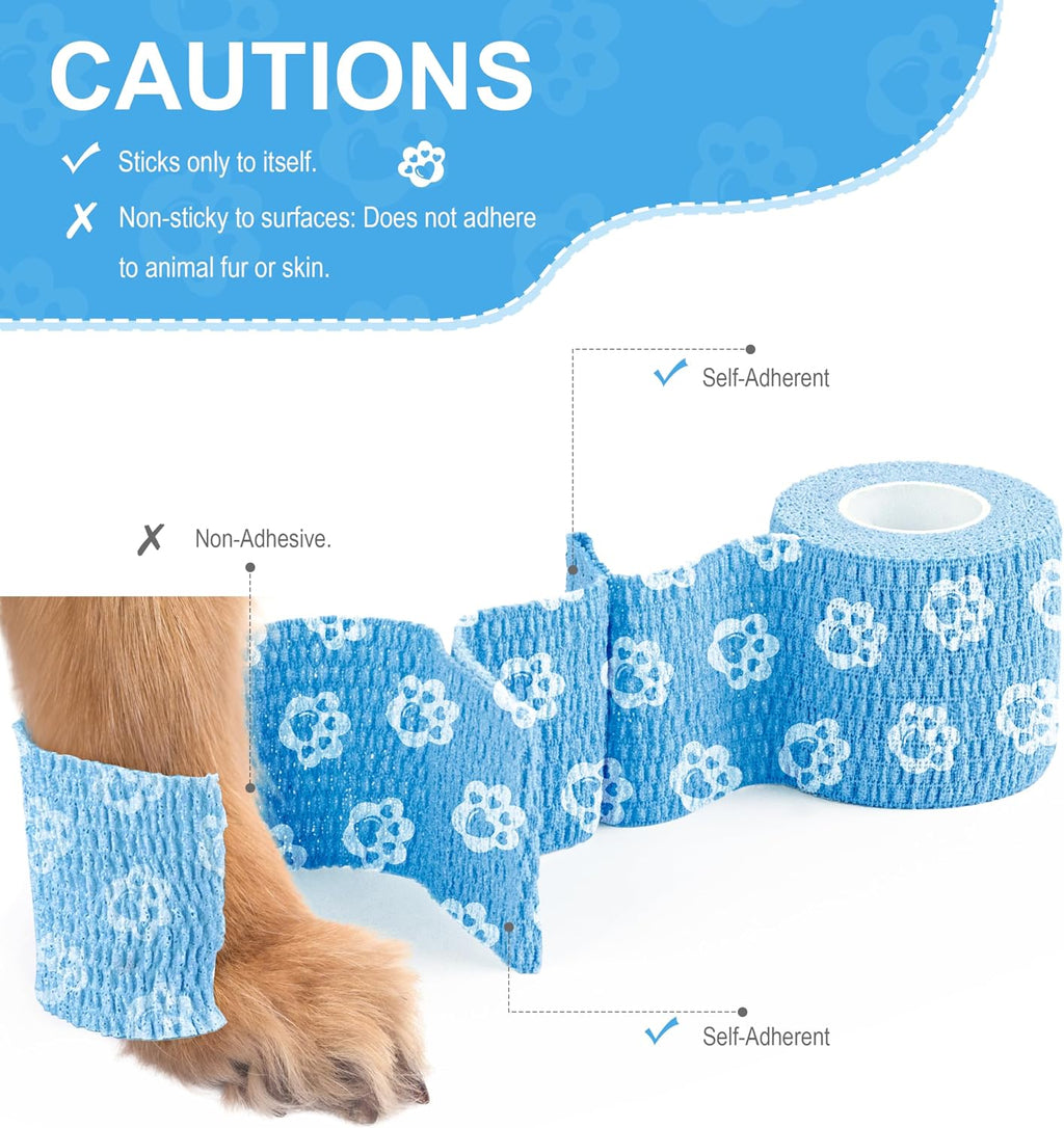 WePet cohesive tape rolls showing paw print pattern