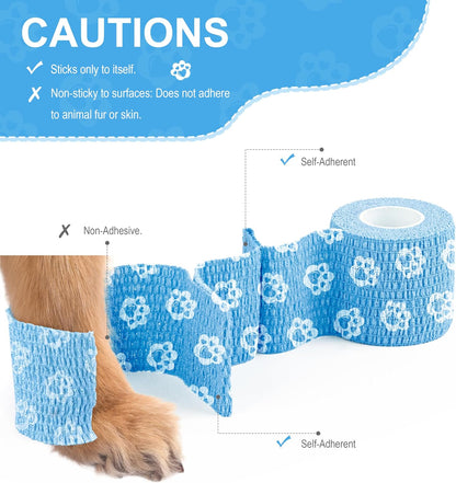 WePet cohesive tape rolls showing paw print pattern