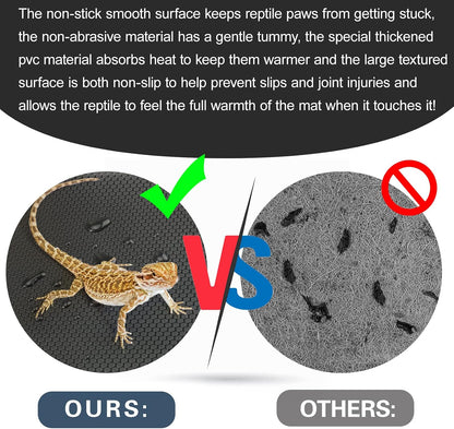 Close up view of the thick paw friendly non slip reptile mat.