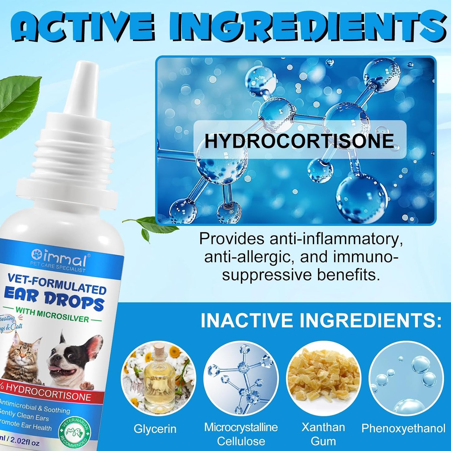 Alivo 1 percent hydrocortisone pet ear cleaning solution bottle