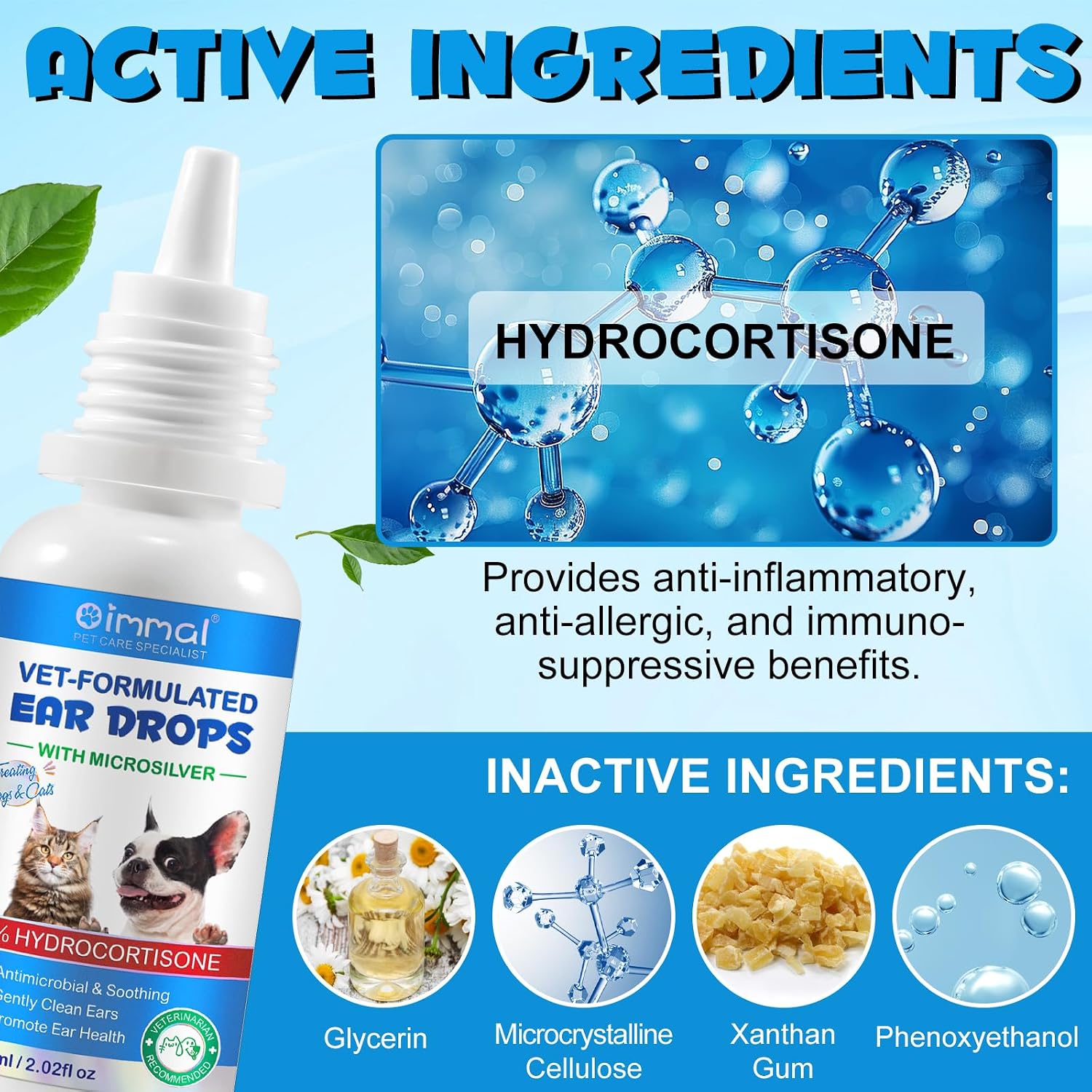 Alivo 1 percent hydrocortisone pet ear cleaning solution bottle