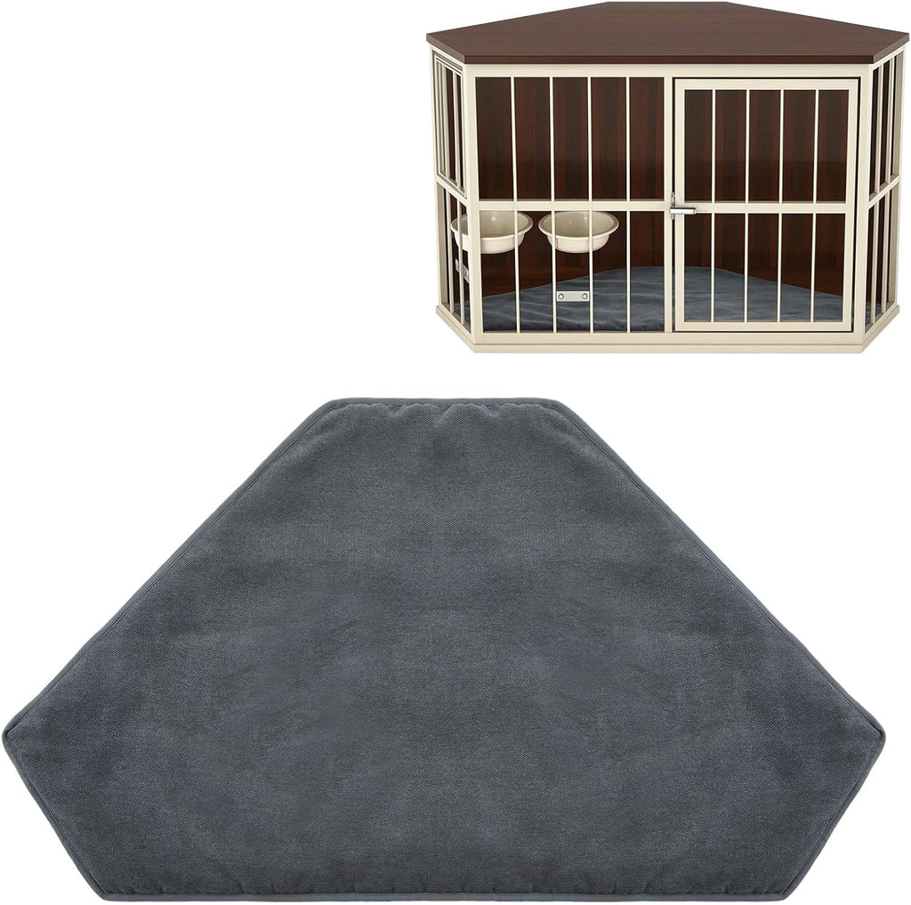 CroBlissful large dog kennel pad gray plush front view