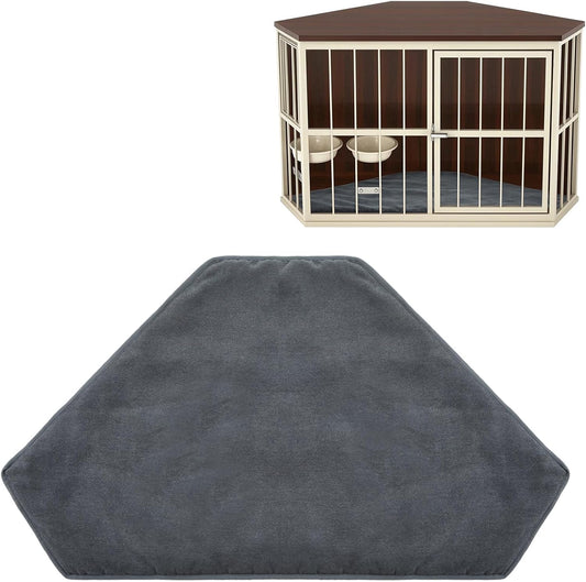 CroBlissful large dog kennel pad gray plush front view