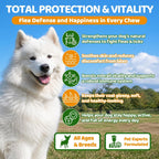 Supa Paws natural dog flea treatment crunchy treats with chicken and krill flavor.