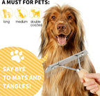Undercoat Grooming Rake with Anti-Slip Wooden Handle, Steel Comb for Medium & Large Pets - Image 4