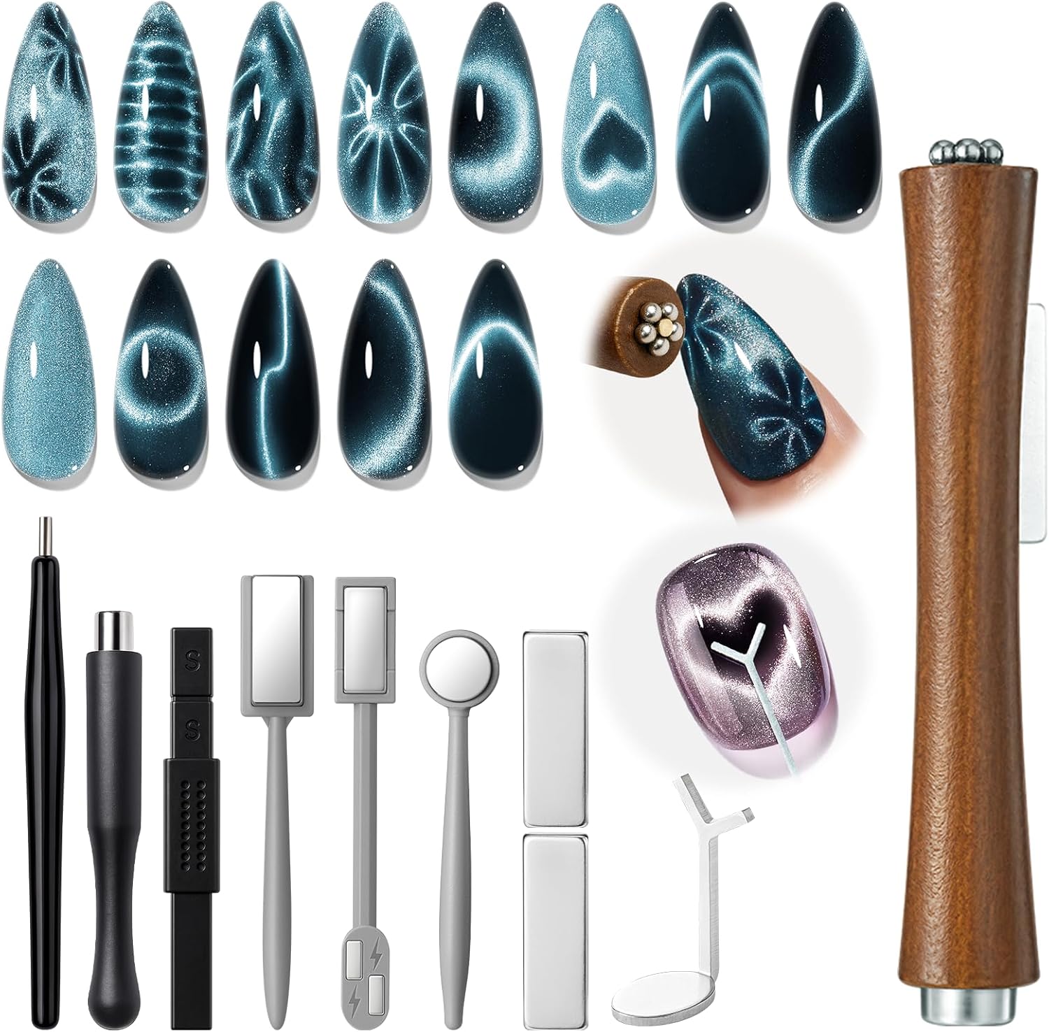 Modelones Cat Eye Magnet Set 10 piece front view for professional nail art